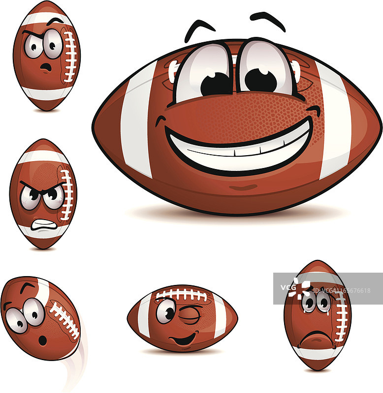 美式橄榄球表情符号套装3图片素材