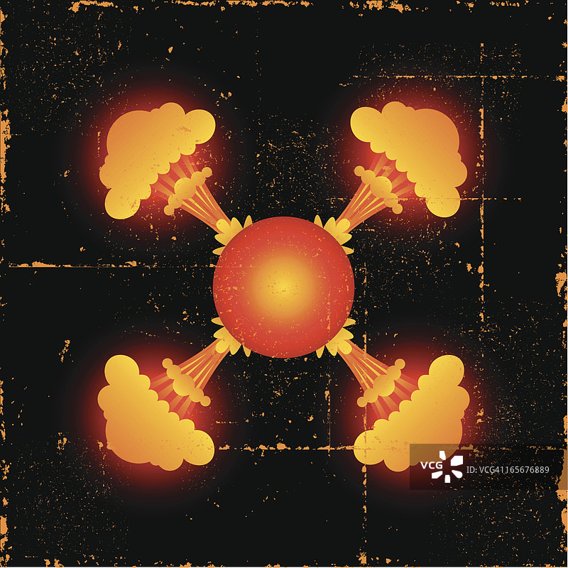 原子火球Grunge图片素材