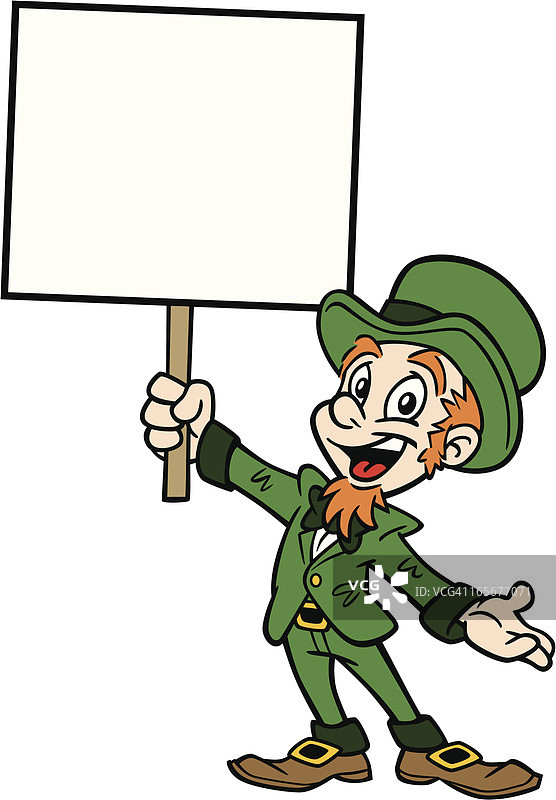 身穿绿色服装的幸运小妖精图片素材