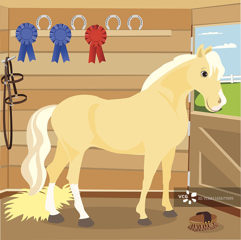 马厩里的帕洛米诺马图片素材