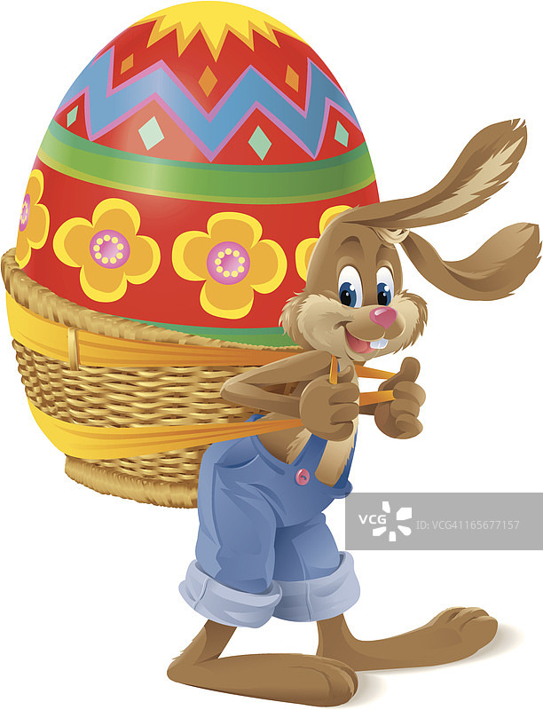 carrying a big easteregg图片素材