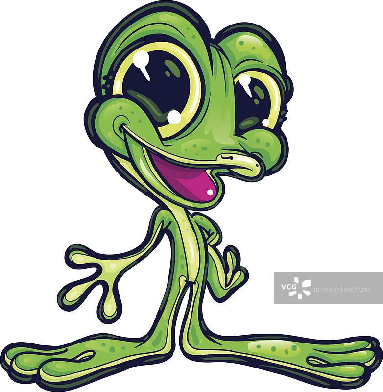 快乐的绿色青蛙图片素材