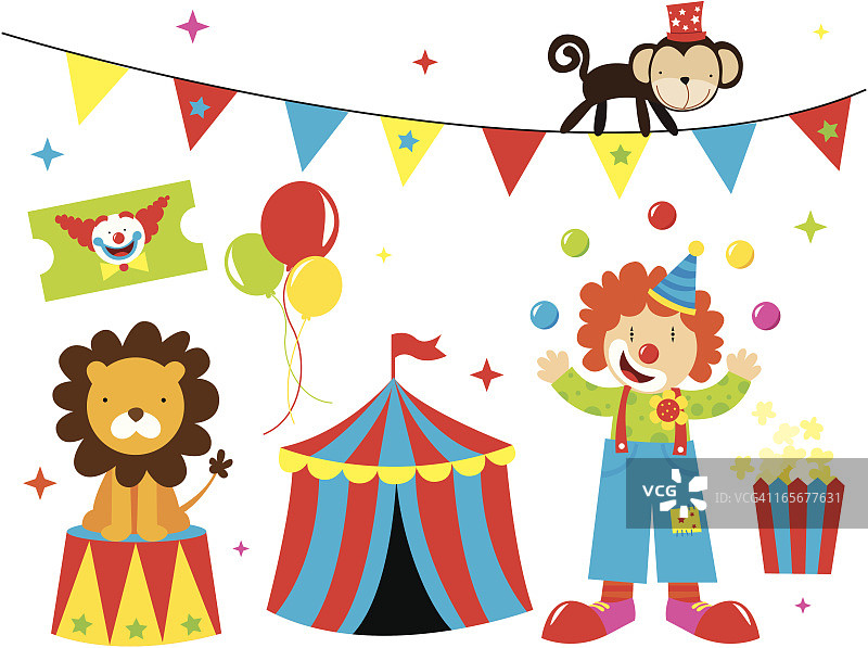 可爱的马戏团图片素材