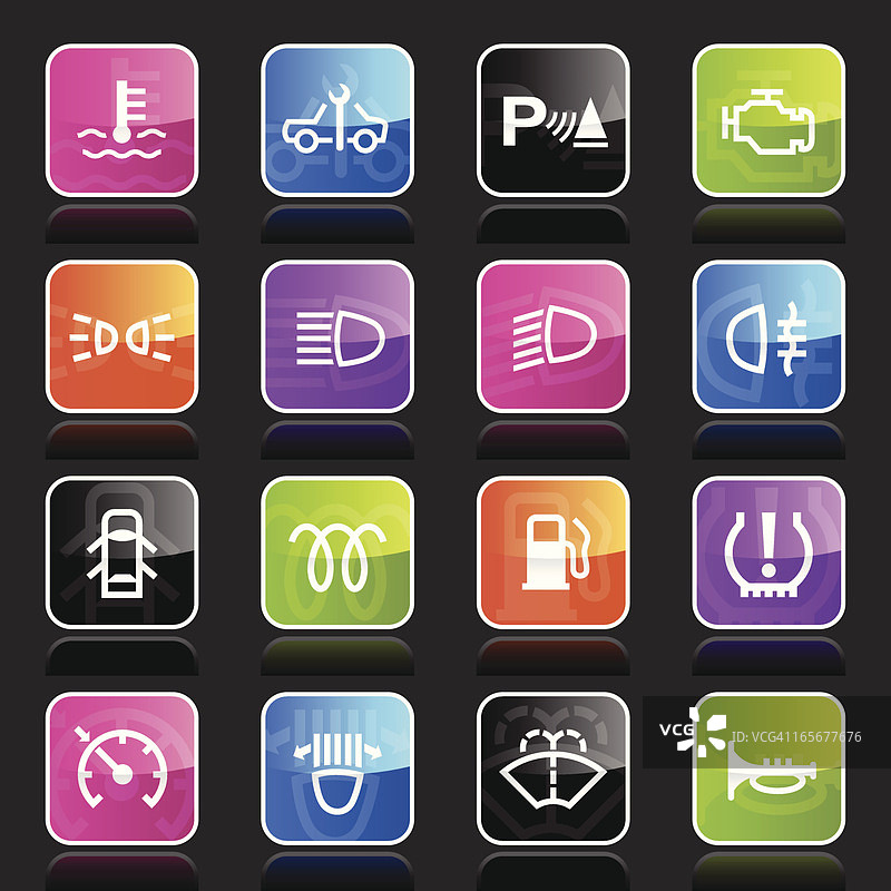 汽车控制指示器Ubergloss图标图片素材