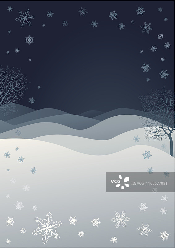 蓝色冬夜图片素材