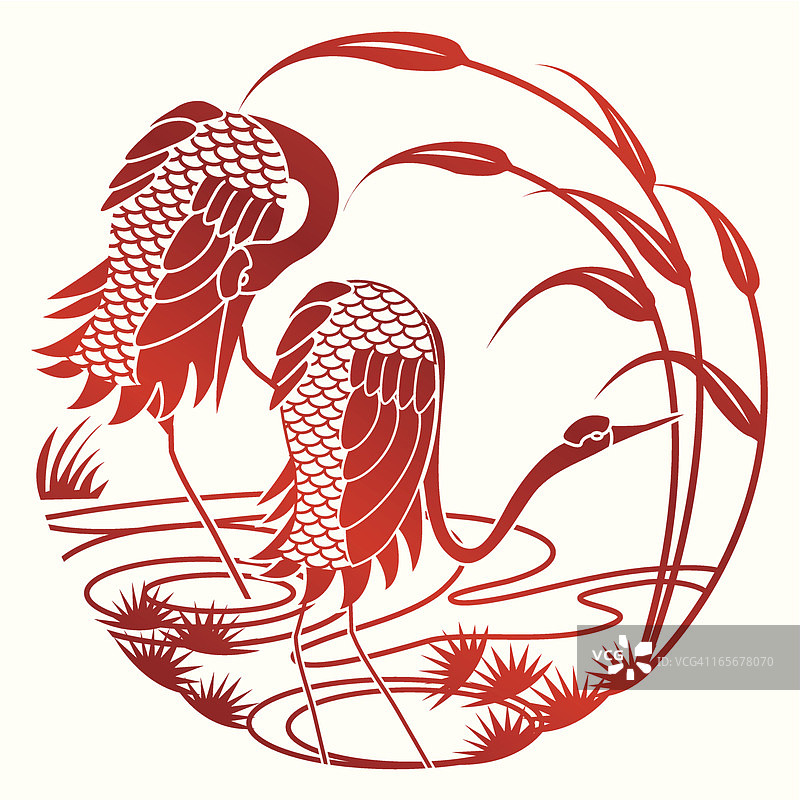 剪纸鹤图片素材