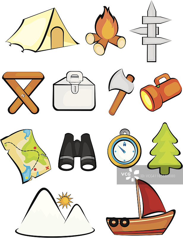 露营剪贴画和图标图片素材