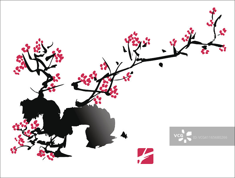 梅花画图片素材