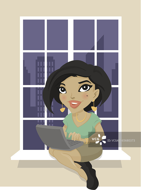 博客女孩图片素材