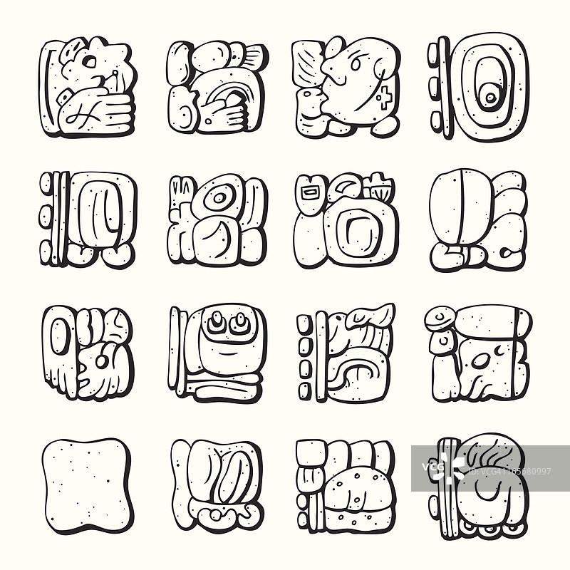 玛雅符号线性艺术图片素材