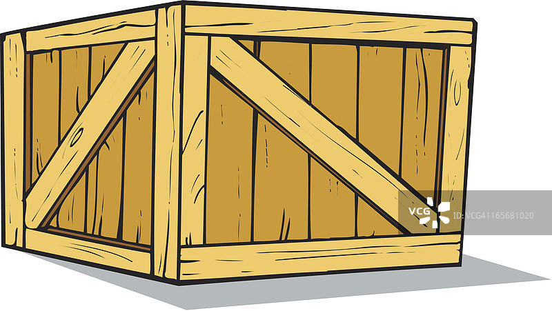 木制板条箱或盒子卡通图片素材