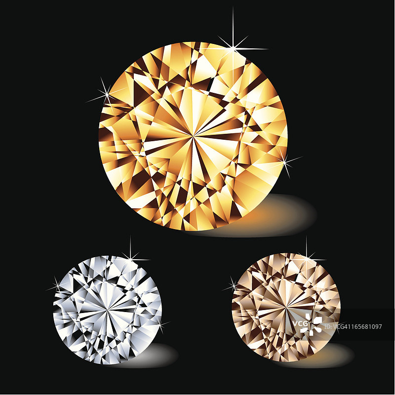 金色、银色、铜色圆形宝石图片素材