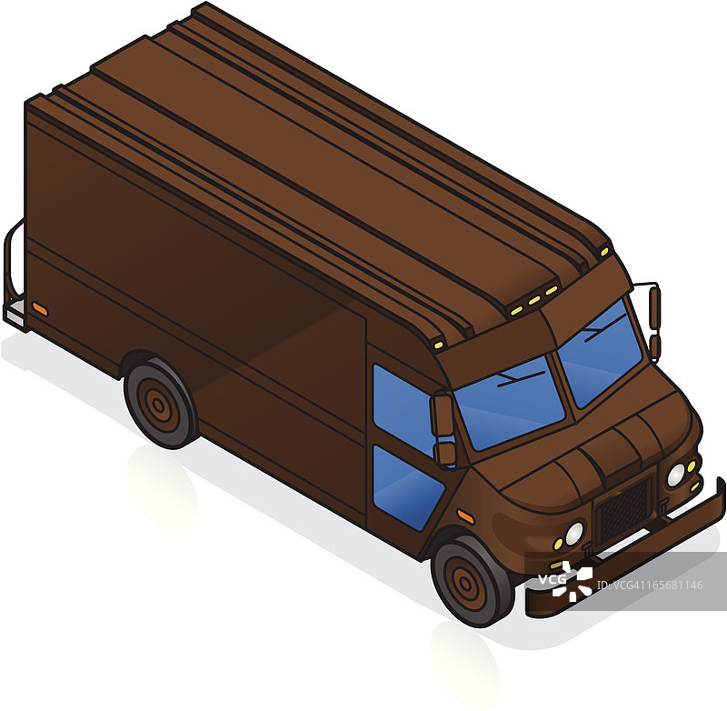 2.5D包裹运送卡车图片素材
