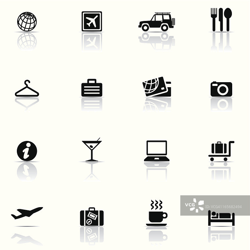 旅行与机场图标集图片素材