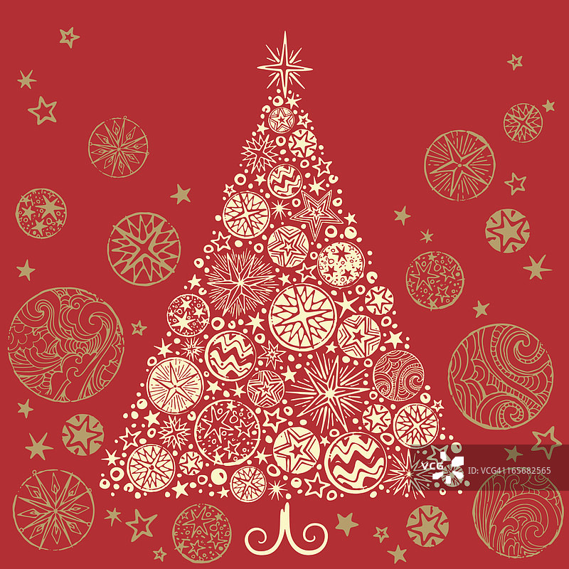 复古圣诞树图片素材