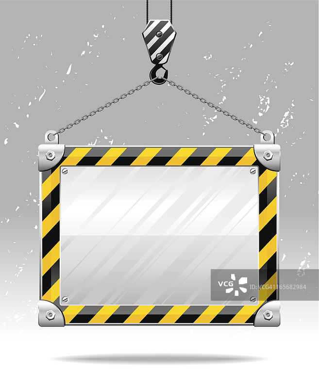 悬挂的施工板图片素材