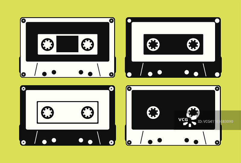 音乐卡带剪影矢量素材图片素材