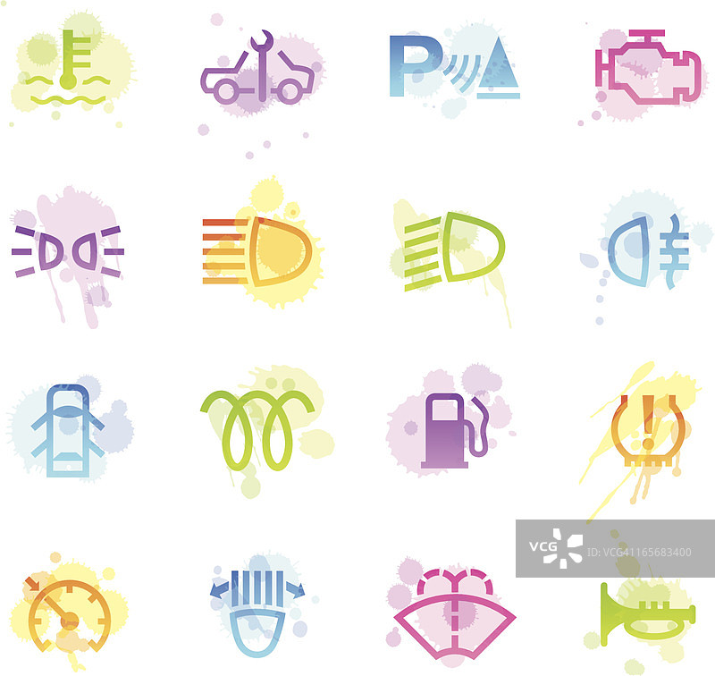 污渍图标 - 汽车控制指示器图片素材