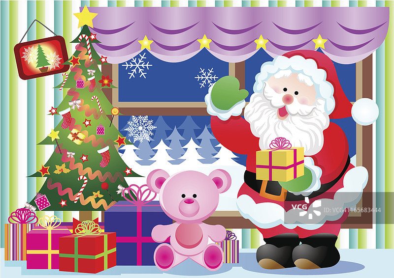 圣诞老人与礼物图片素材