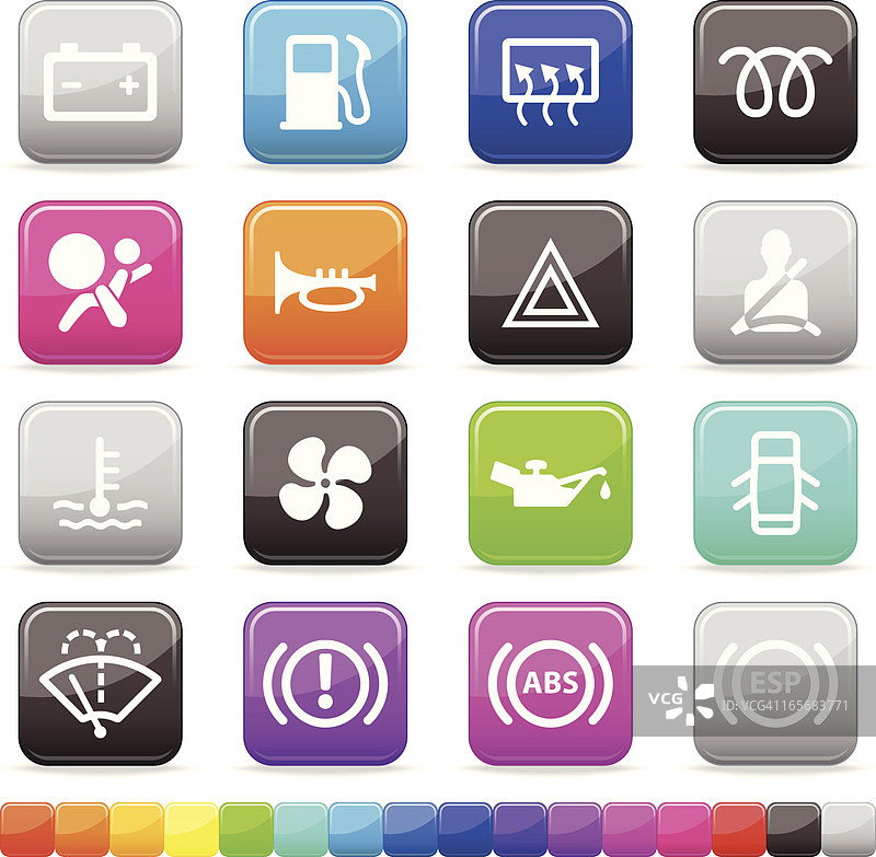 汽车仪表盘按钮|16种颜色选择的丝滑系列图片素材