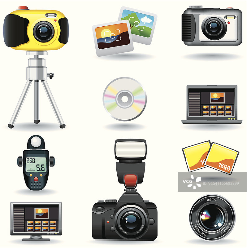 摄影图标合集图片素材