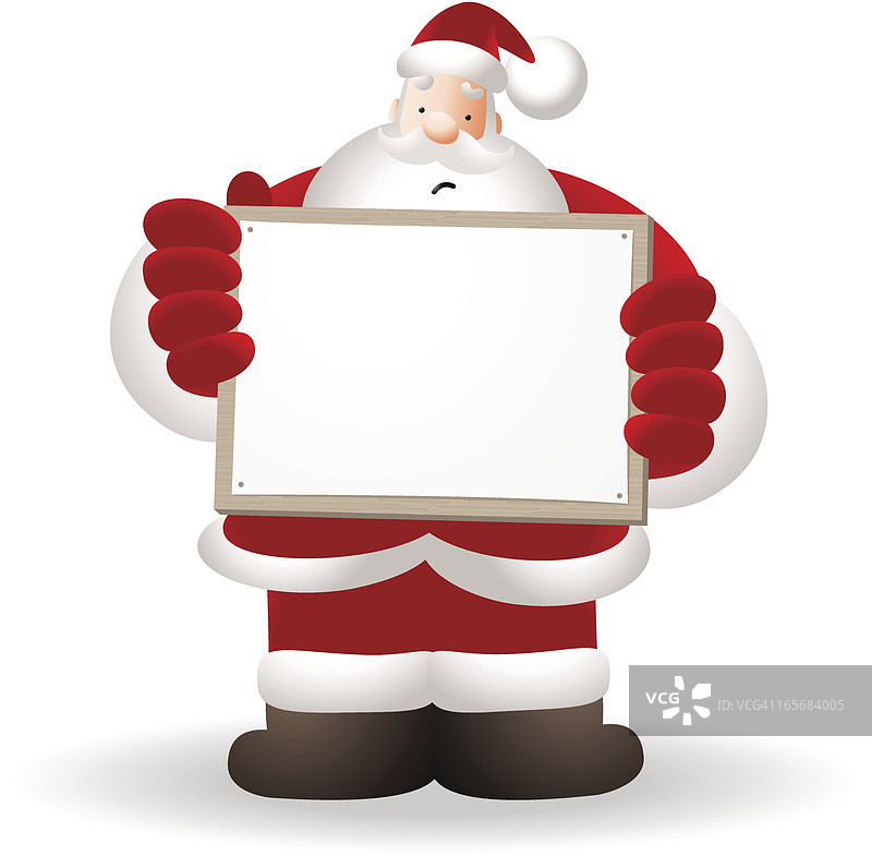 拿着广告牌的沮丧圣诞老人图片素材