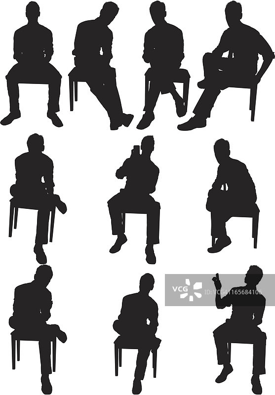 坐在椅子上的男人们图片素材