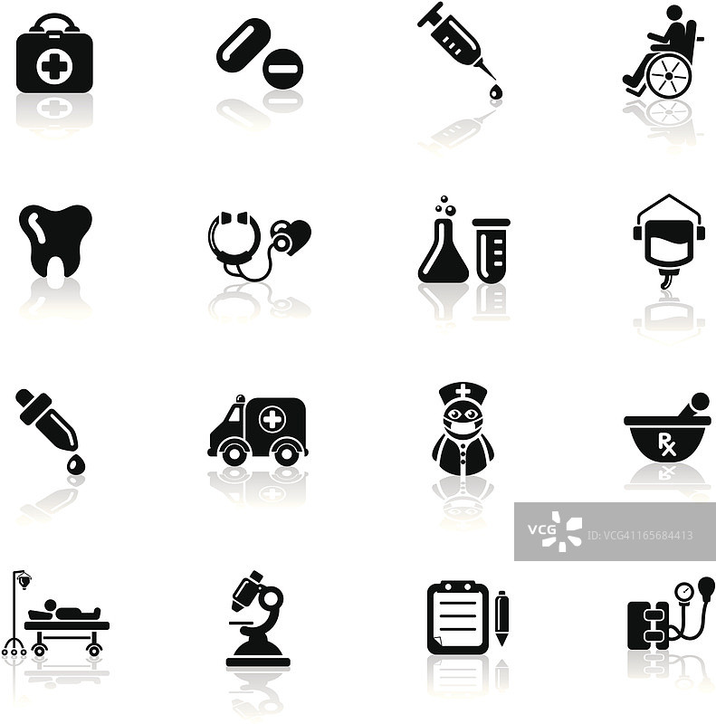 深黑色系|医疗保健图标图片素材