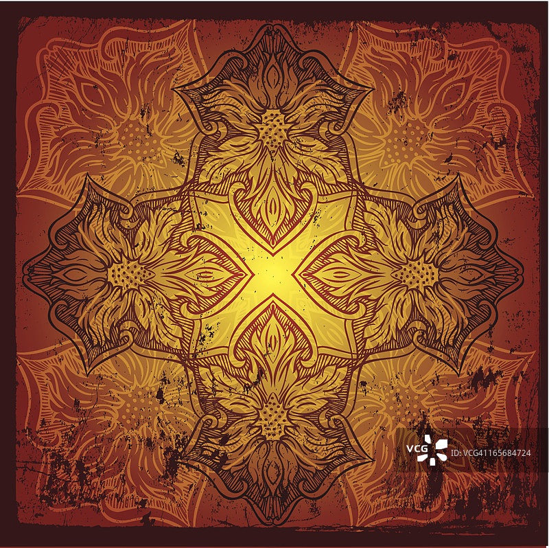 花朵十字曼陀罗图片素材