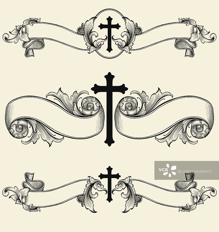 十字横幅banner图片素材