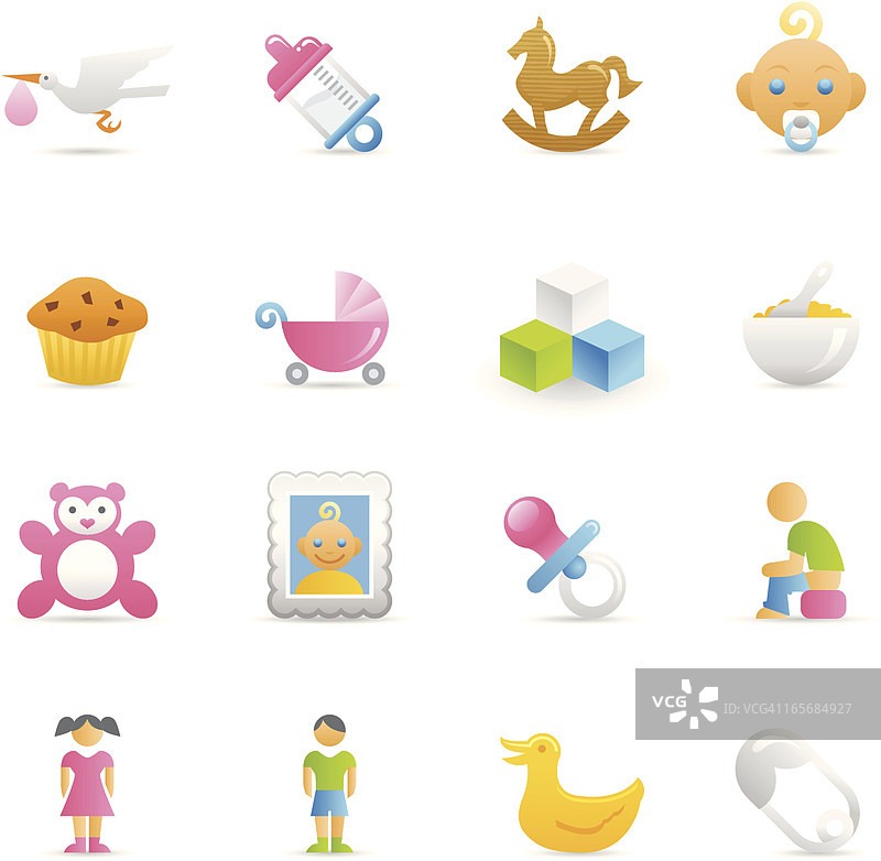 彩色网页图标-婴儿图片素材