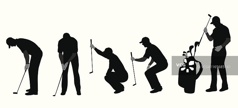 高尔夫球手剪影矢量图图片素材