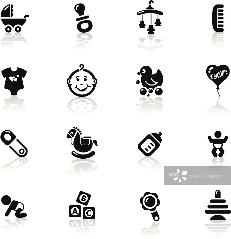 深黑色系列|婴儿图标图片素材