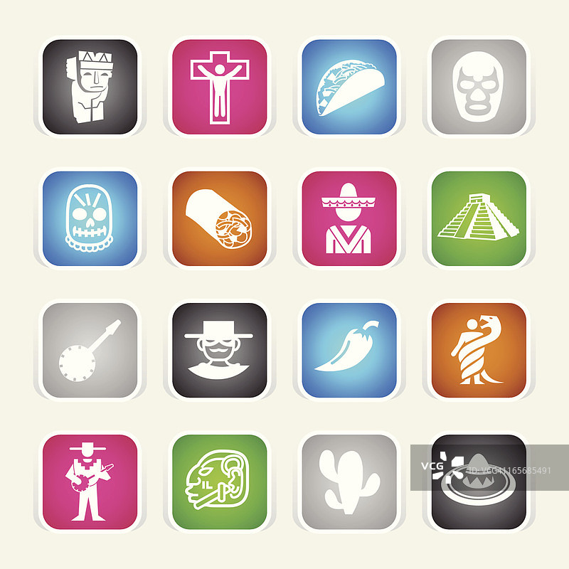 彩色图标 - 墨西哥图片素材