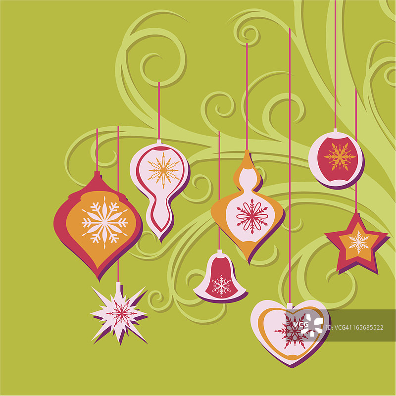 复古圣诞球图片素材