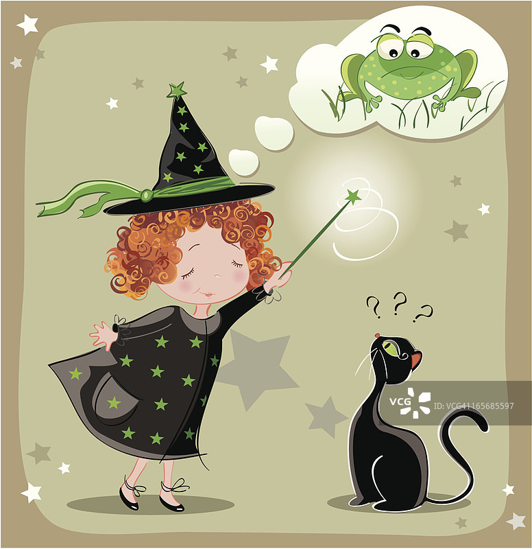 万圣节巫师女孩图片素材