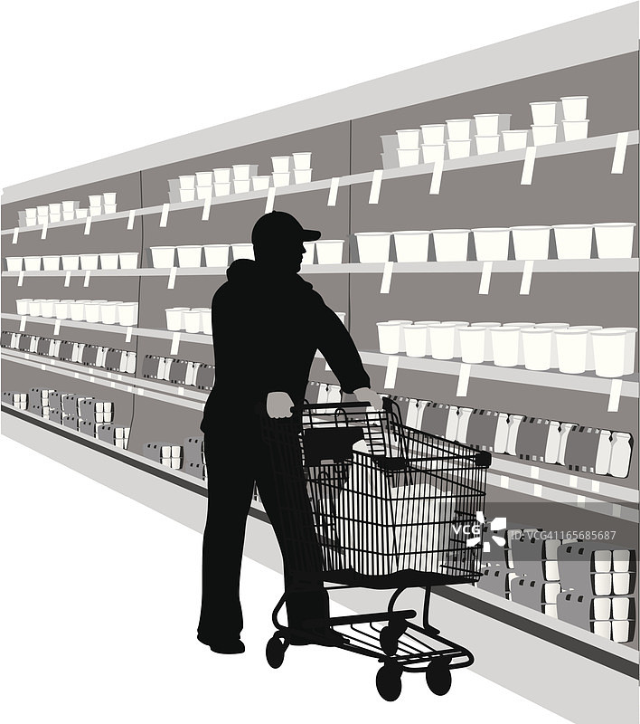 男人购物矢量剪影图片素材