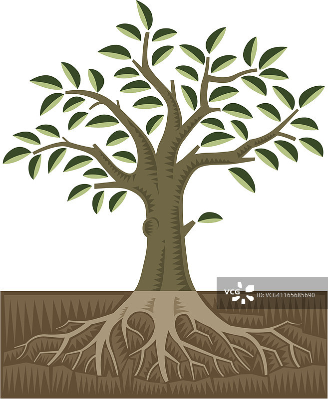 彩色树木印花图案图片素材