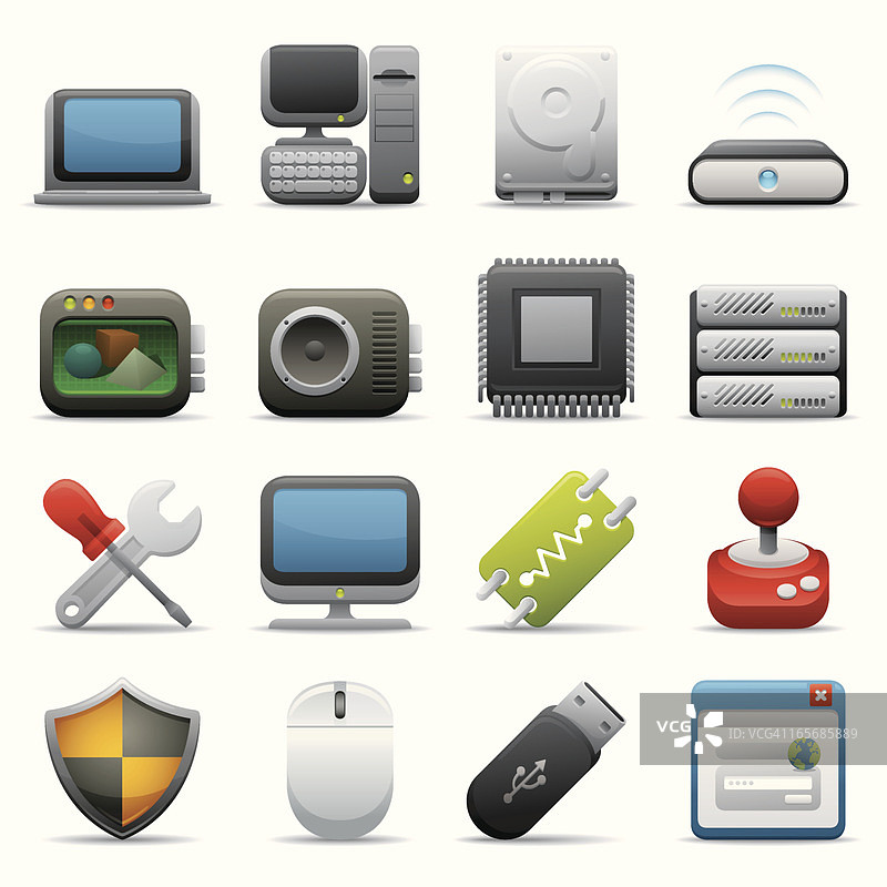 豪华电脑图标精选图片素材