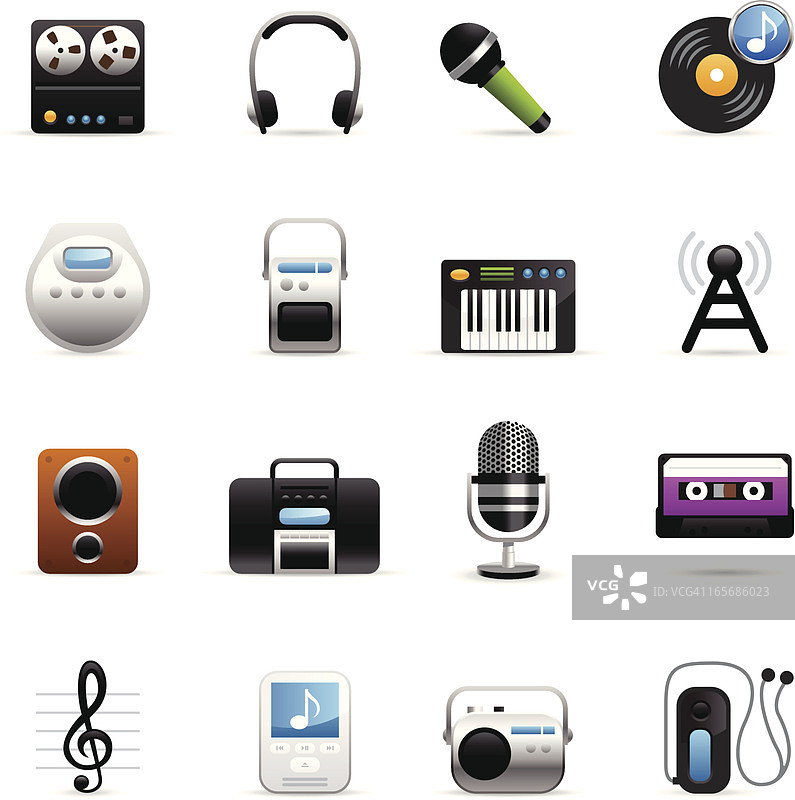 声音与音乐彩色图标图片素材