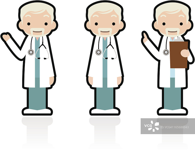 可爱图标套装：和蔼的专业医生提供建议图片素材