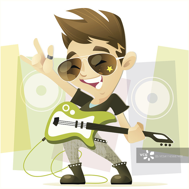 摇滚明星男孩图片素材