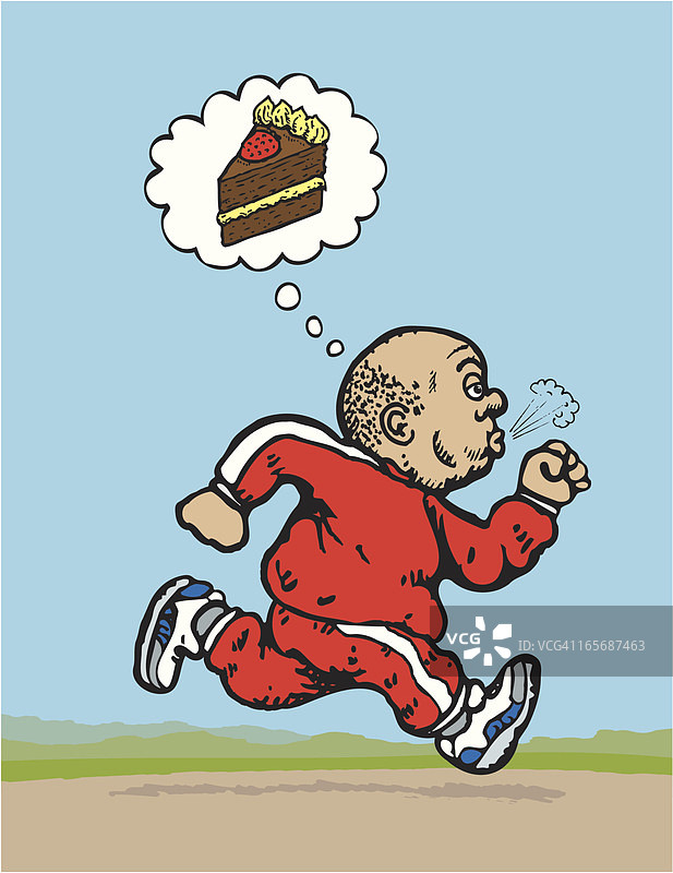 慢跑者和蛋糕图片素材