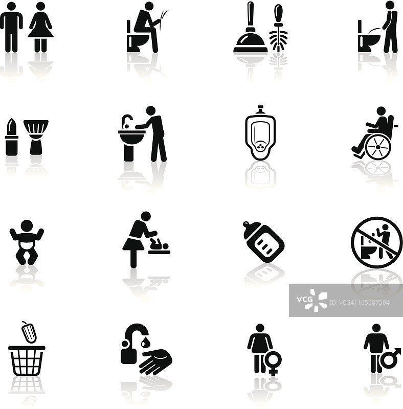 深黑色系列|洗手间图标图片素材