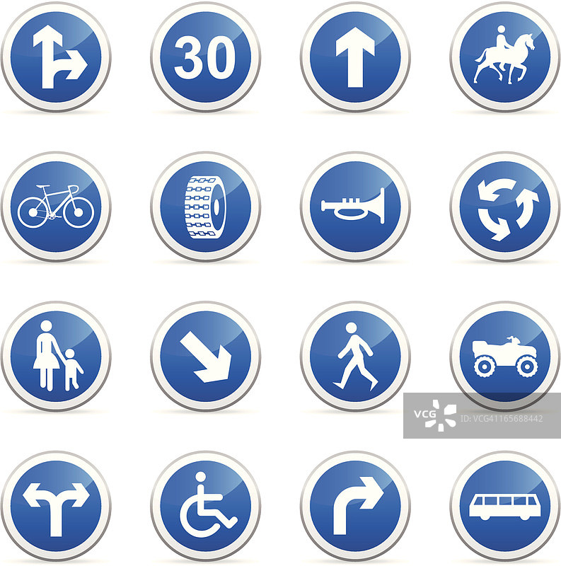 彩色图标 - 道路标志图片素材