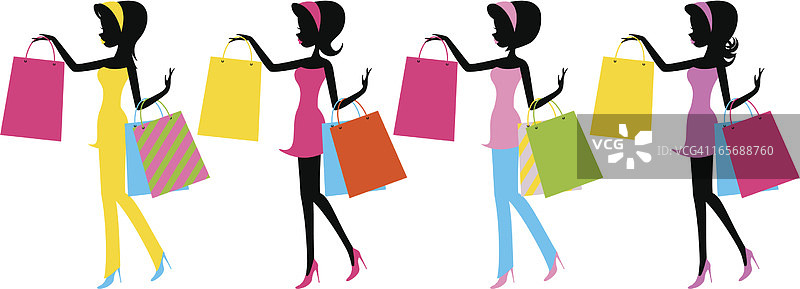 提着购物袋的时尚女孩图片素材