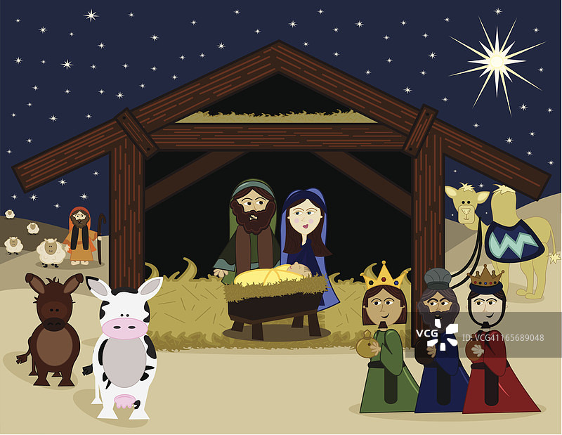 基督诞生的场景图片素材
