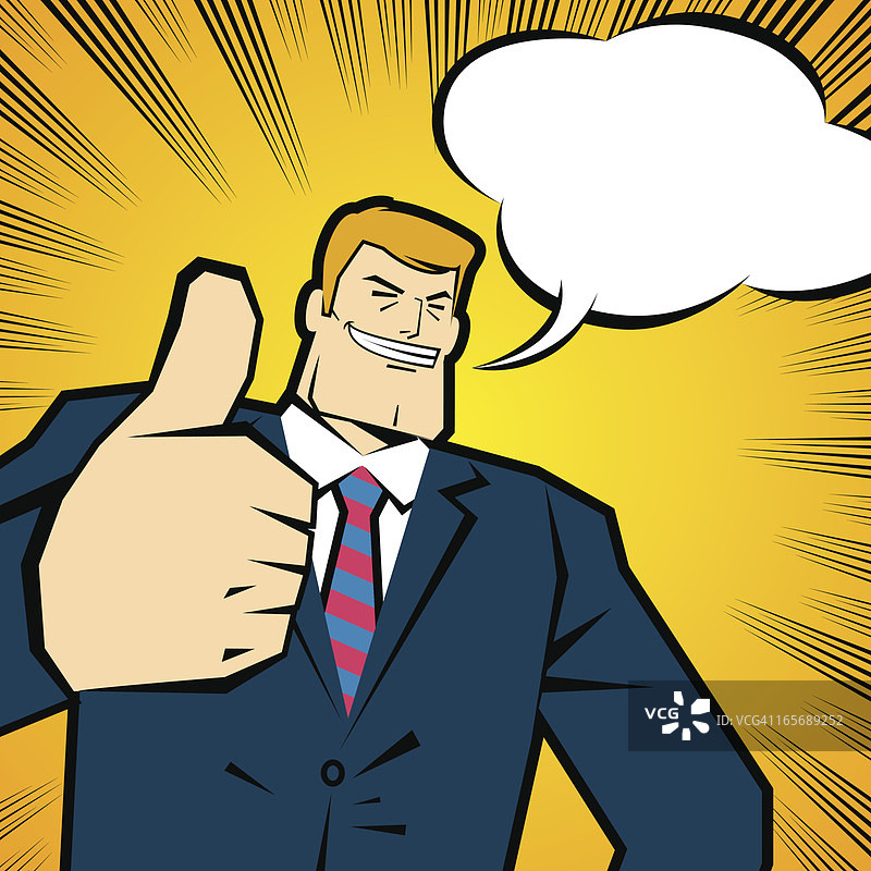 面带微笑、充满自信的商务人士竖起大拇指图片素材