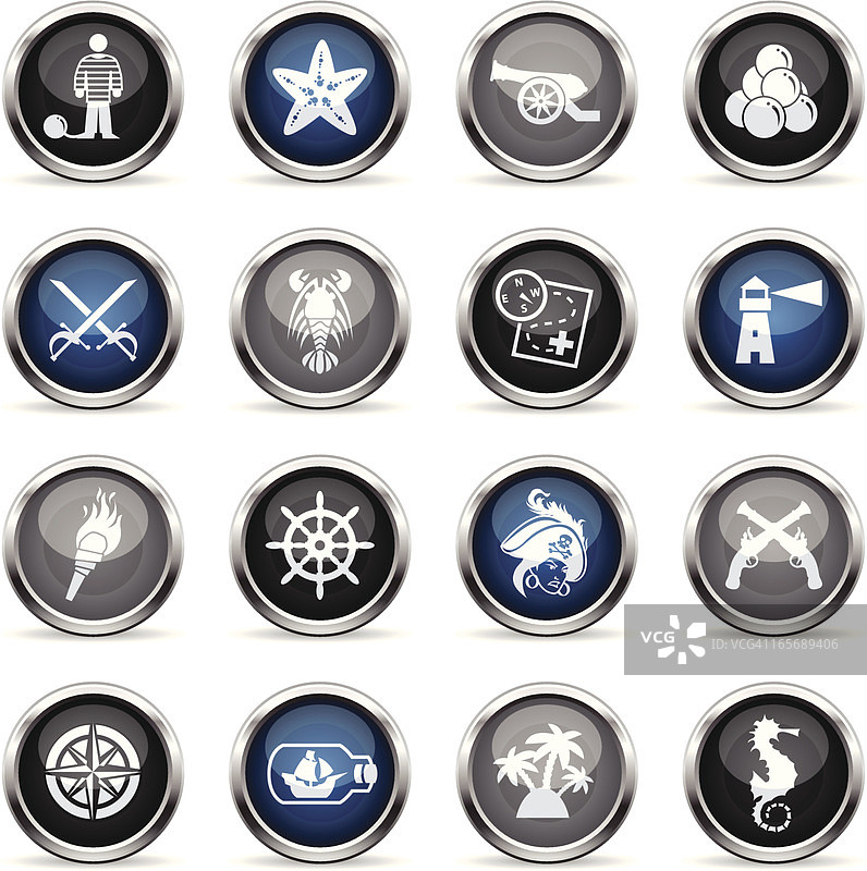 超光泽图标 - 海盗图片素材