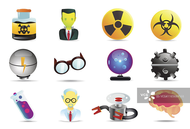 疯狂科学通用图标图片素材